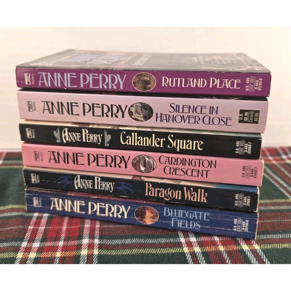 Vintage Anne Perry Victorian Mystery Books- Lot Of 6 Paperbacks 1980's Fiction